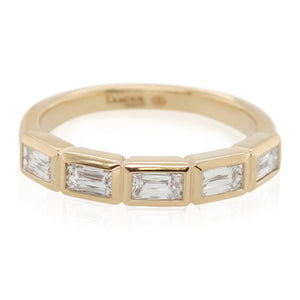 Crisscut New York East/West Bezel Set Diamond Band