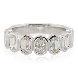 Crisscut New York Bezel Set 7 Oval Diamond Band