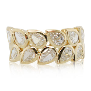 Crisscut New York Bezel Set Double Row Diamond Band