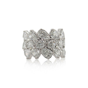 Tri Row Crisscut Pear Diamond Band
