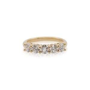 5 Stone Yellow Gold Anniversary Band