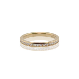 Yellow Gold Diamond Half Round Band