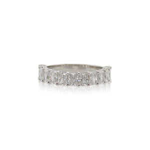 Radiant Cut Diamond Half Eternity Band