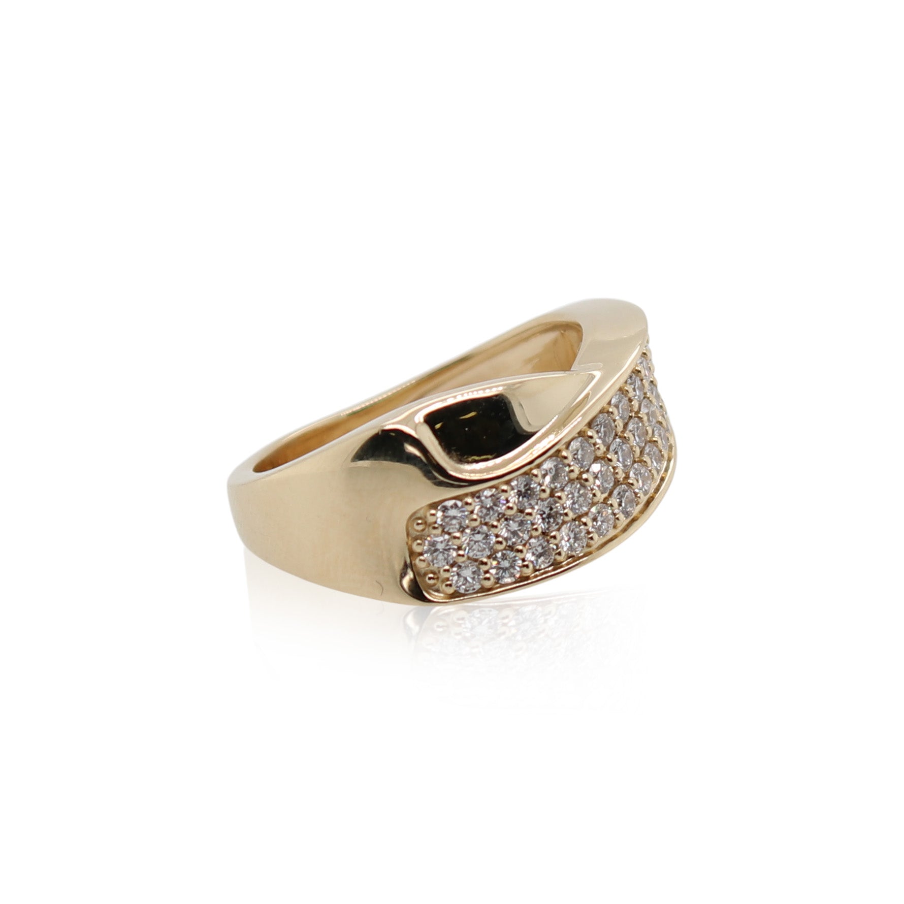 Pave Diamond Crossover Ring