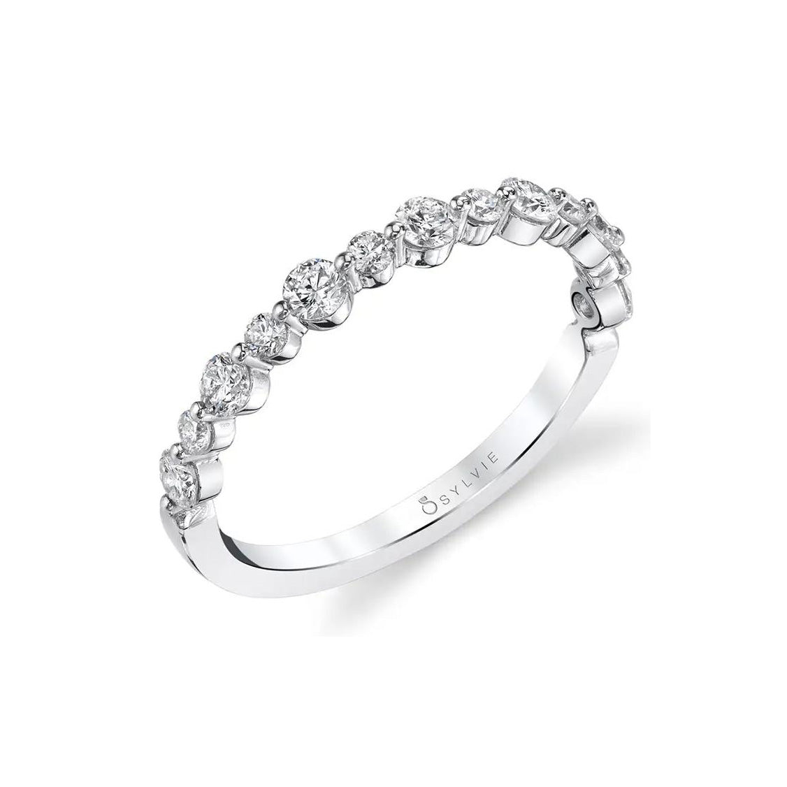 Alternating Diamond Wedding Band