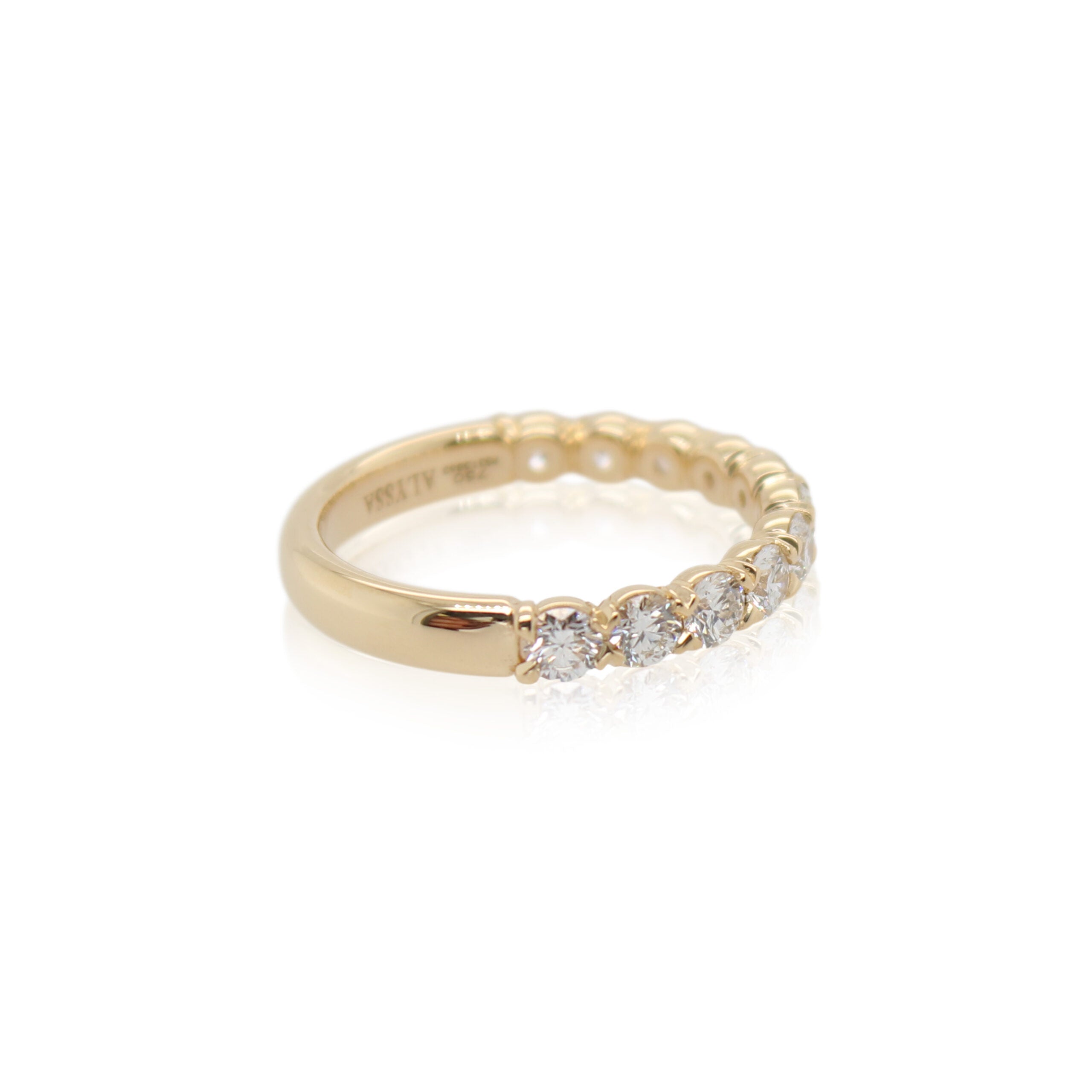 Yellow Gold Half Round Diamond Anniversary Band