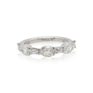 Pear Shaped and Tapered Baguette Diamond Band