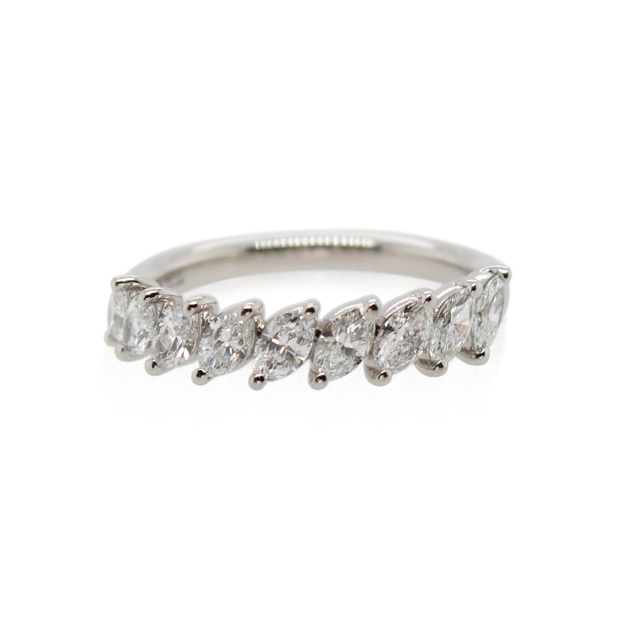 Platinum 9 Stone Diamond Band