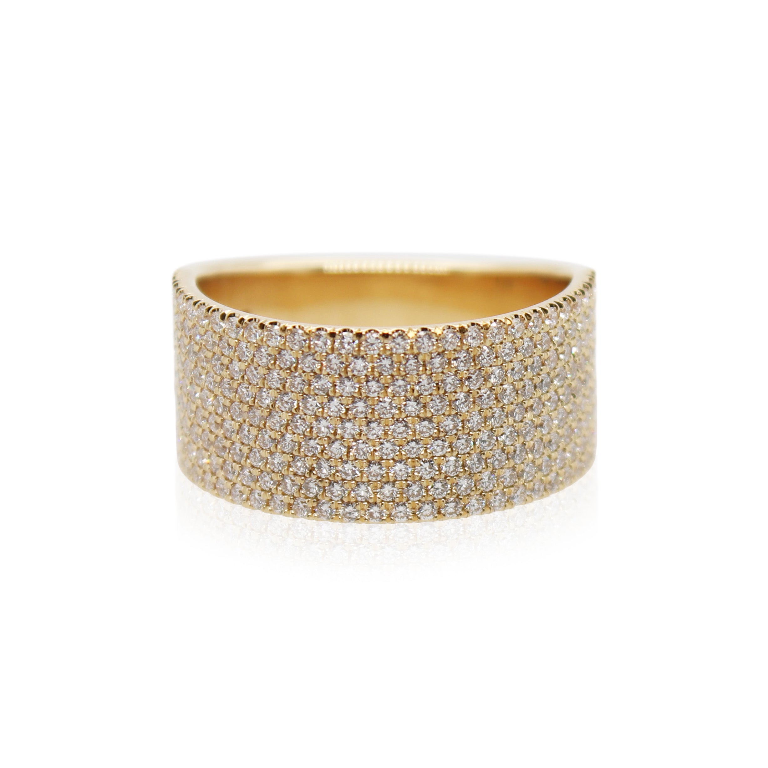 Pave Diamond 9 Row Band