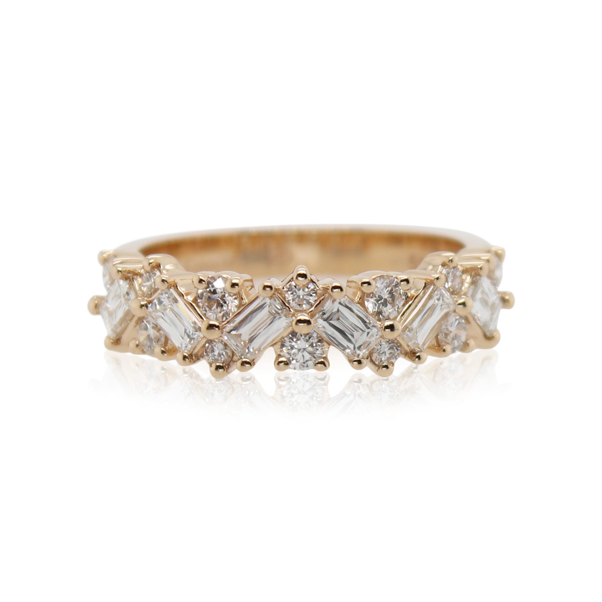 Baguette and Round Diamond Wedding Band