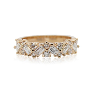 Baguette and Round Diamond Wedding Band