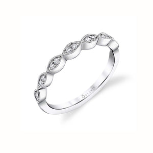Milgrain Stackable Diamond Wedding Band