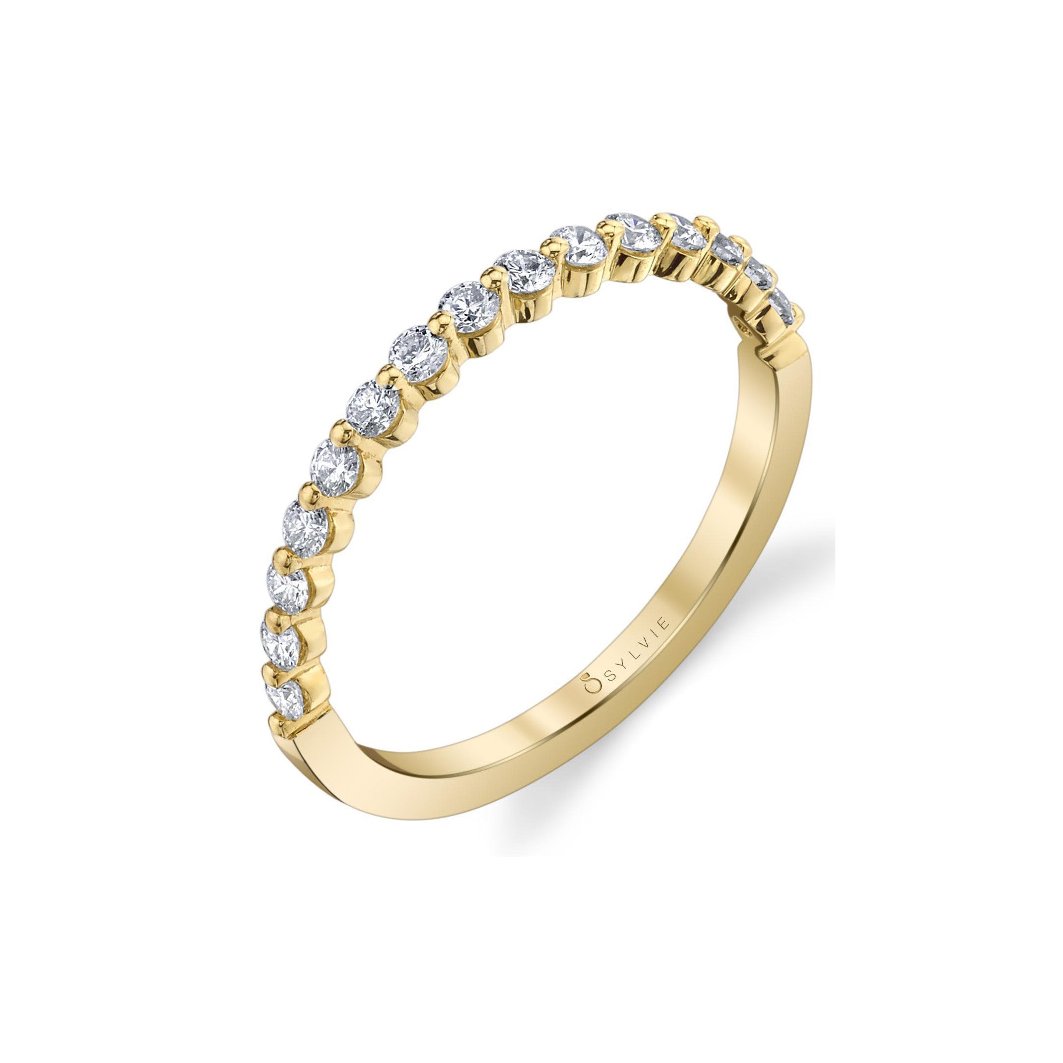 Single Prong Half Round Diamond Band
