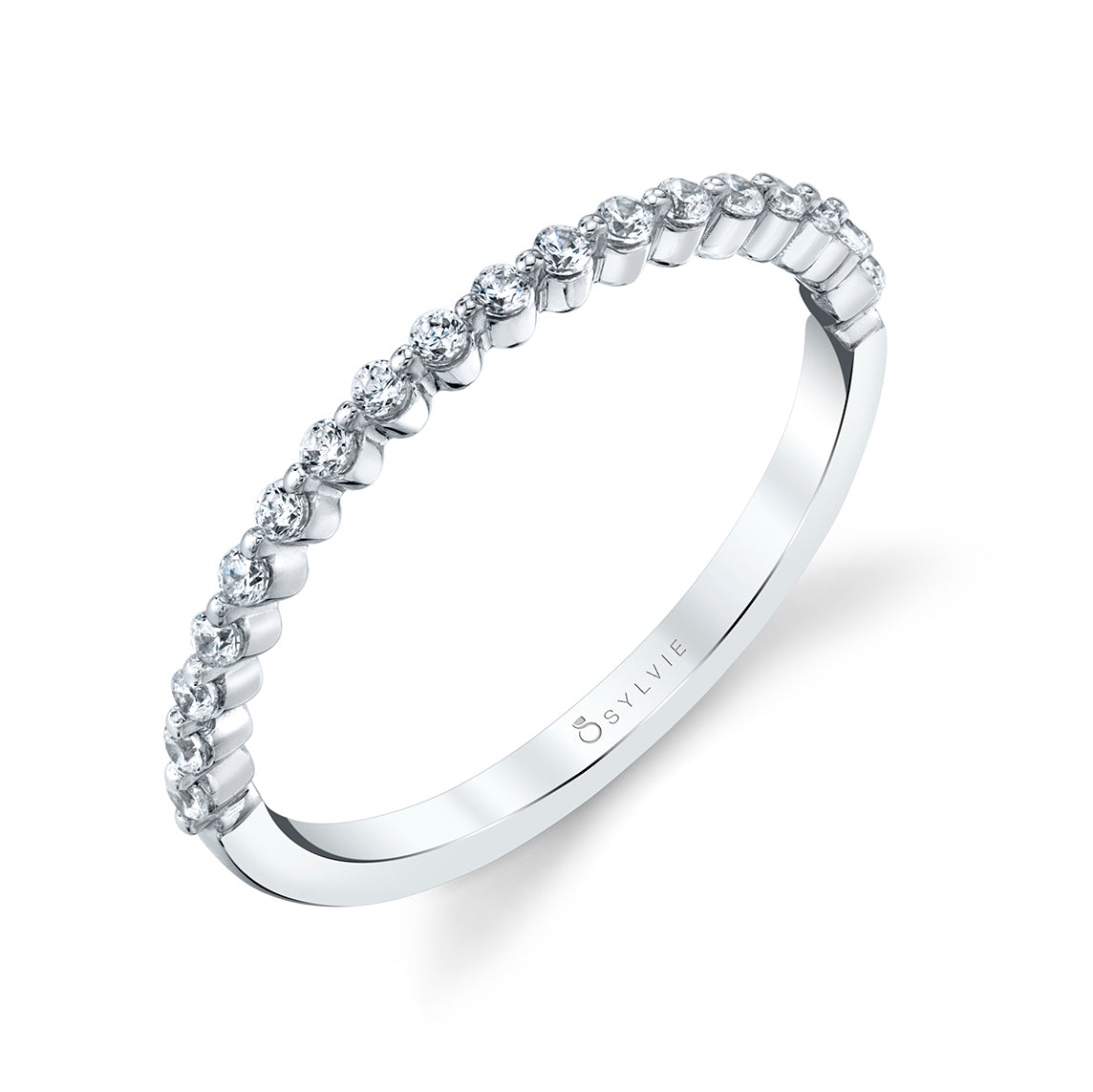 White Gold Single Prong Diamond Band