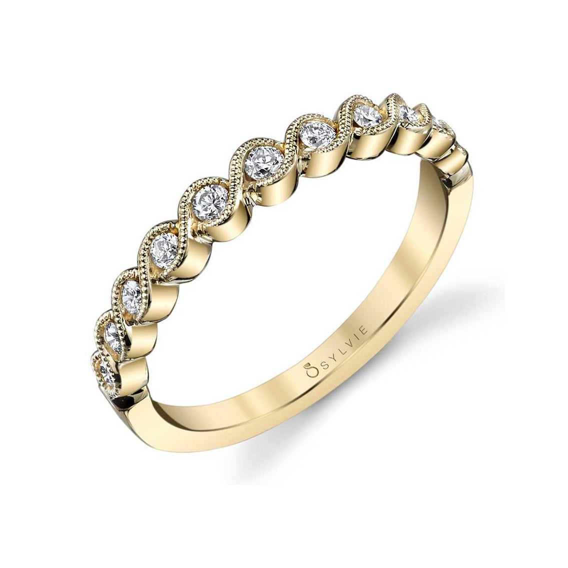 Bezel Set Diamond Wedding Band