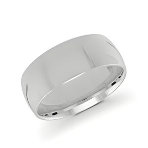 8mm Platinum Polished Wedding Band