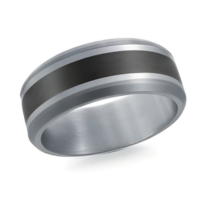 Tantalum and White Gold 8mm Band