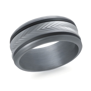 Tantalum and White Gold 8mm Wedding Band