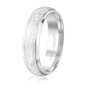 6mm Platinum Scratched Center Band