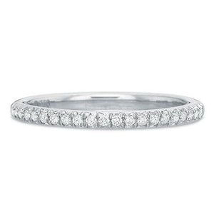 Precision Set Platinum Modern Half Round Wedding Band