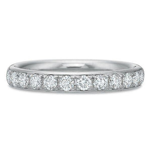 Precision Set White Gold Diamond Half Round Band