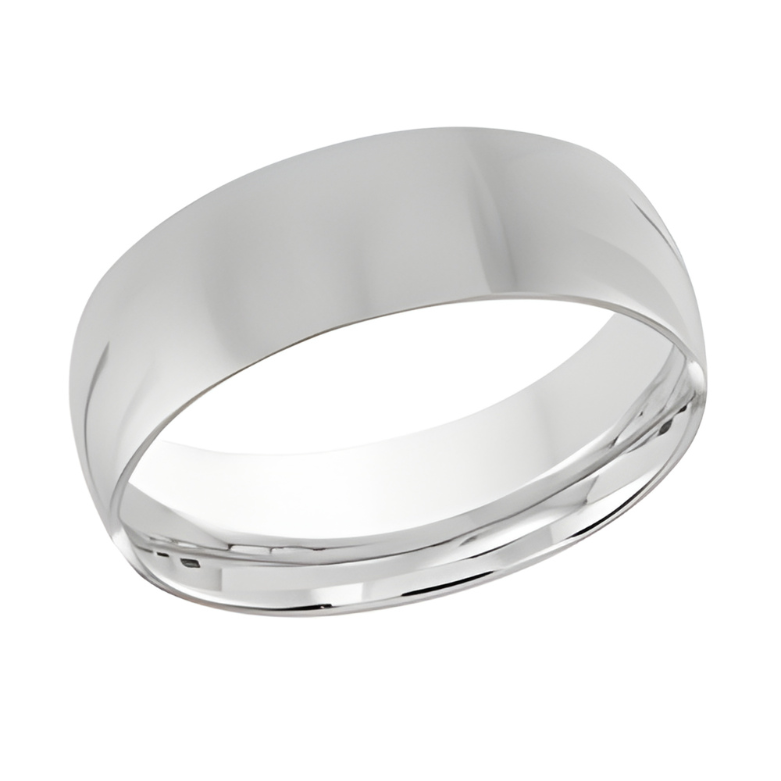 8mm Platinum Polished Wedding Band