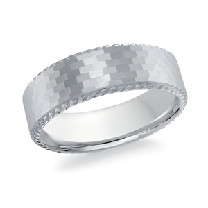 7mm Tile Patterned Wedding Band