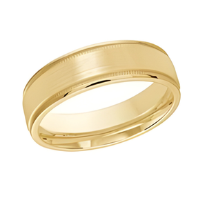 6mm Satin Center Yellow Gold Band