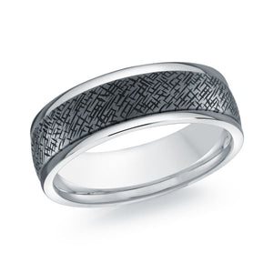 7mm Tantalum and White Gold Band