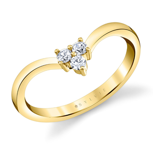 Sylvie 3 Stone Diamond Contour Band