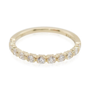 Sylvie Half Bezel-Set Diamond Band