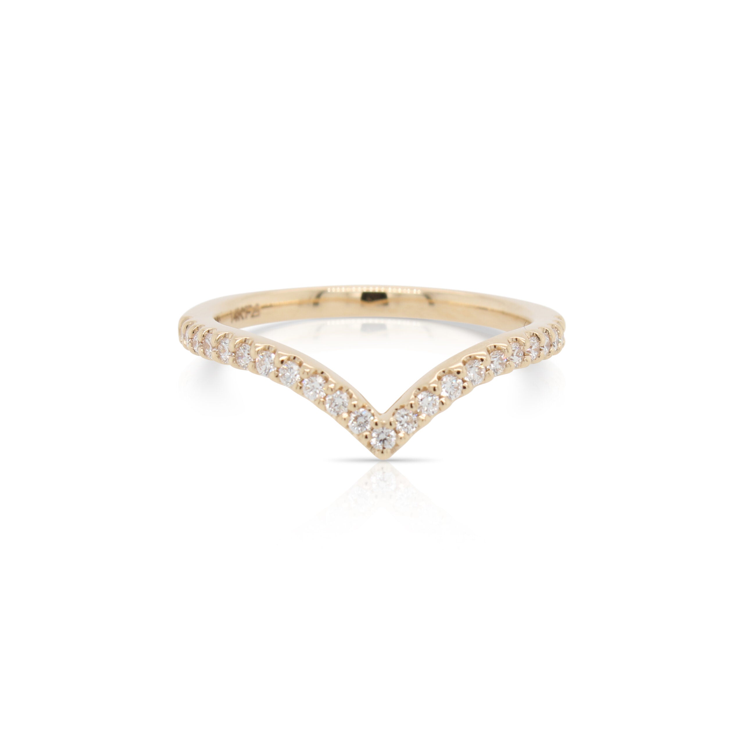 Contour V Diamond Wedding Band