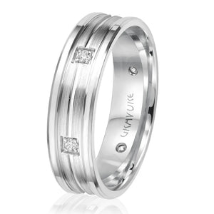 6mm Diamond Station Wedding Band