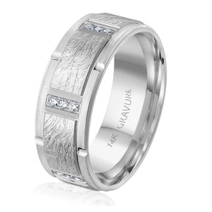 8mm Diamond Wedding Band