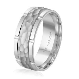 8mm Hammered Wedding Band