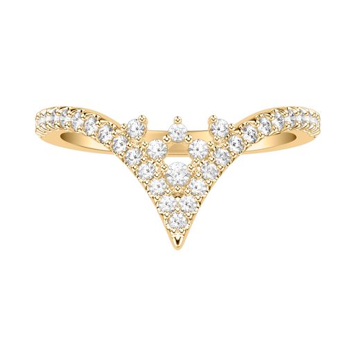 Intricate Diamond V Shaped Contour Band