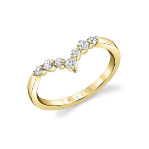 Yellow Gold Diamond Contour Band