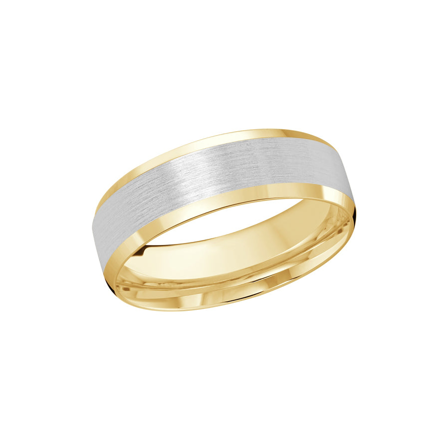 White and Yellow Gold 7mm Band