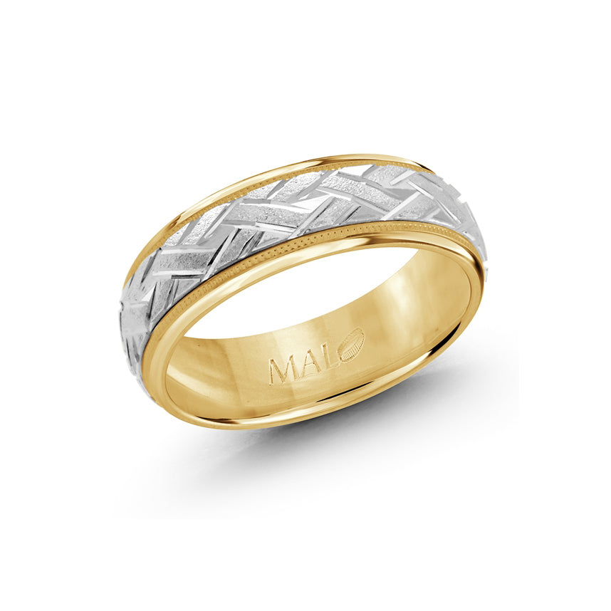 Yellow and White Gold 7mm Band