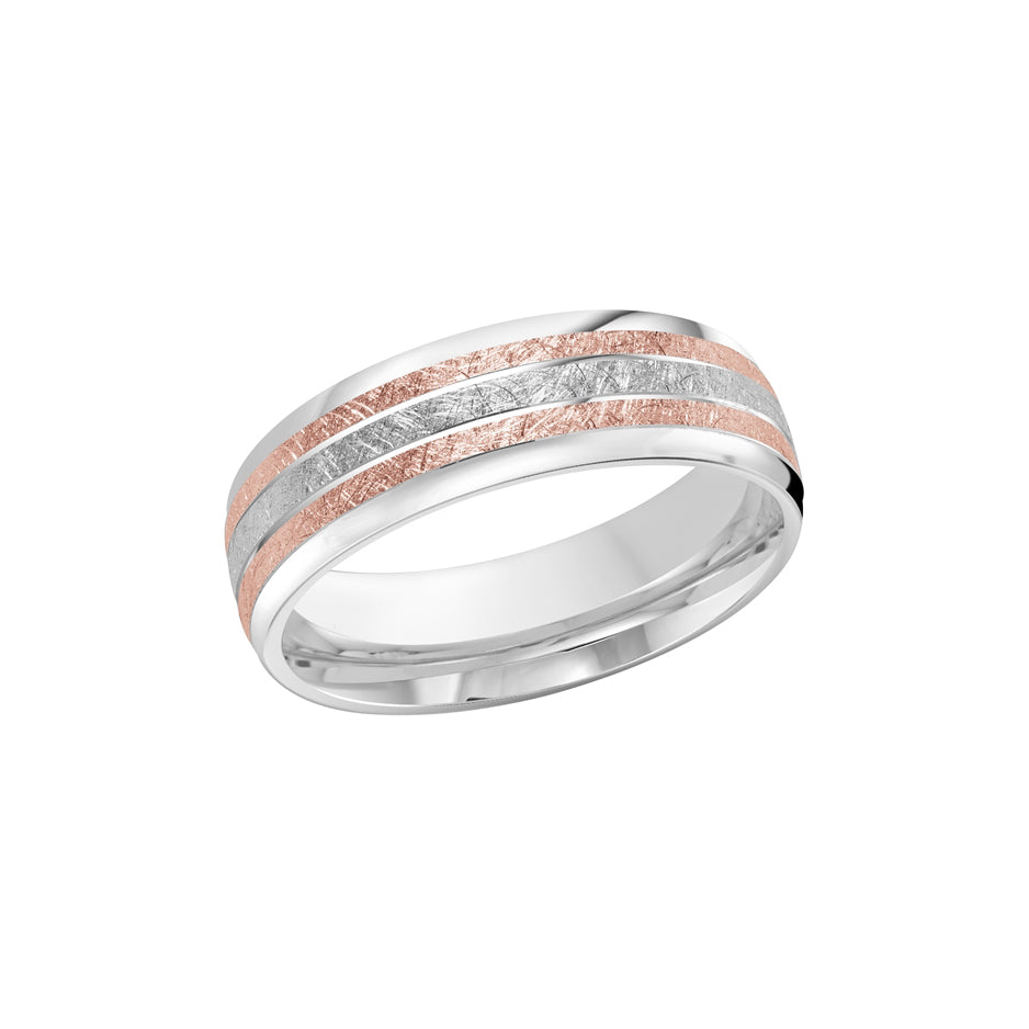 Rose and White Gold 7mm Band