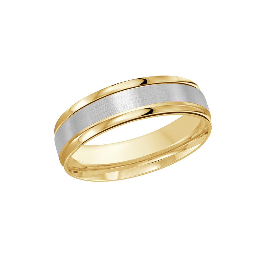 Yellow and White Gold 6mm Wedding Band