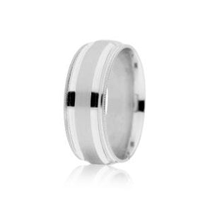 8mm Satin Center Wedding Band