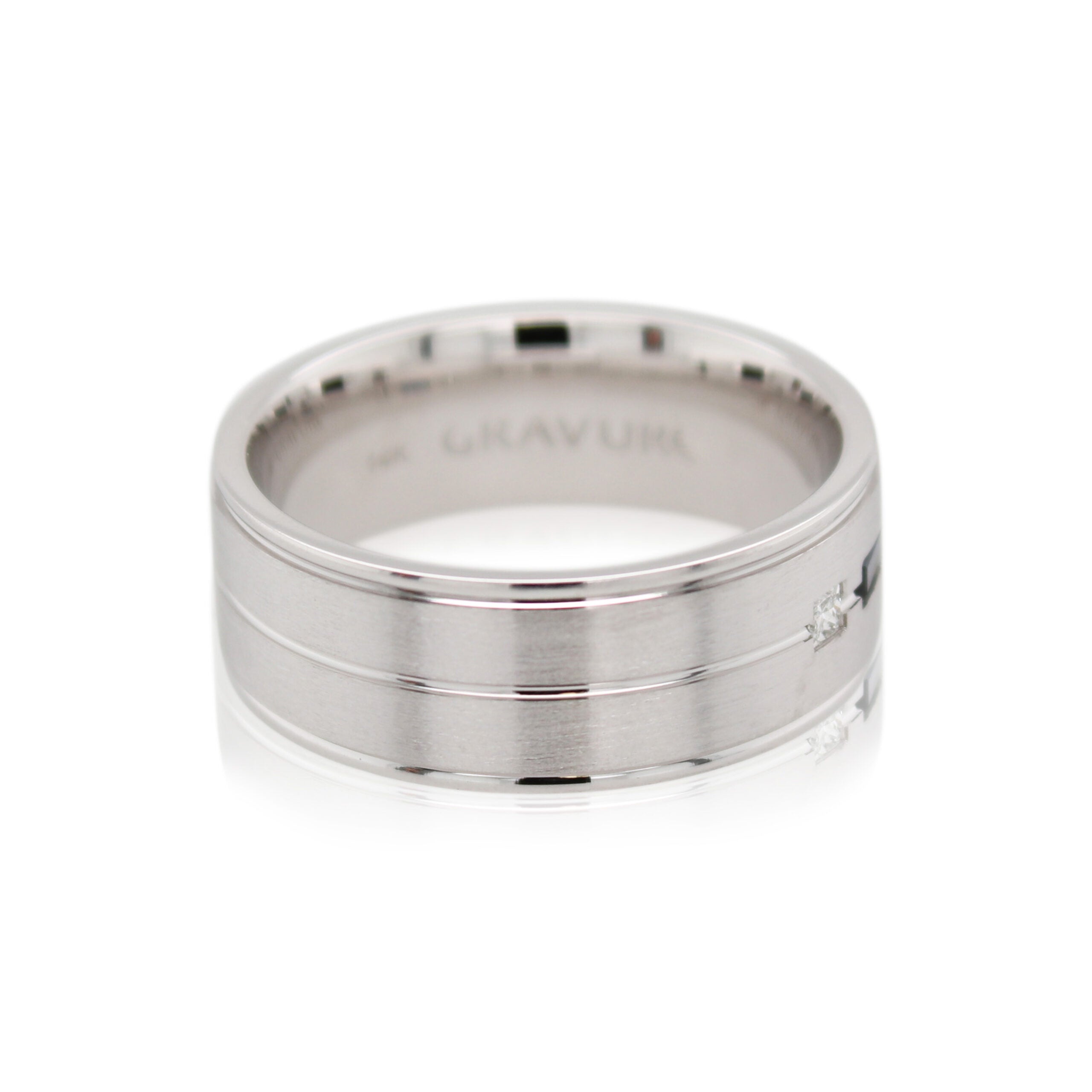 8mm Sapphire and Diamond Satin Band