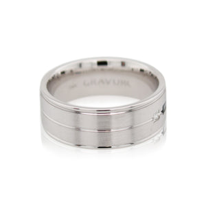 8mm Sapphire and Diamond Satin Band