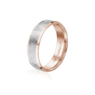 6mm White and Rose Gold Band