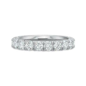 Precision Set Platinum Comfort Fit Prong Set Half Eternity Diamond Band