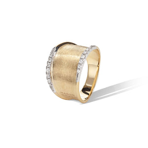 Marco Bicego Lunaria Collection 18K Yellow Gold and Diamond Small Ring