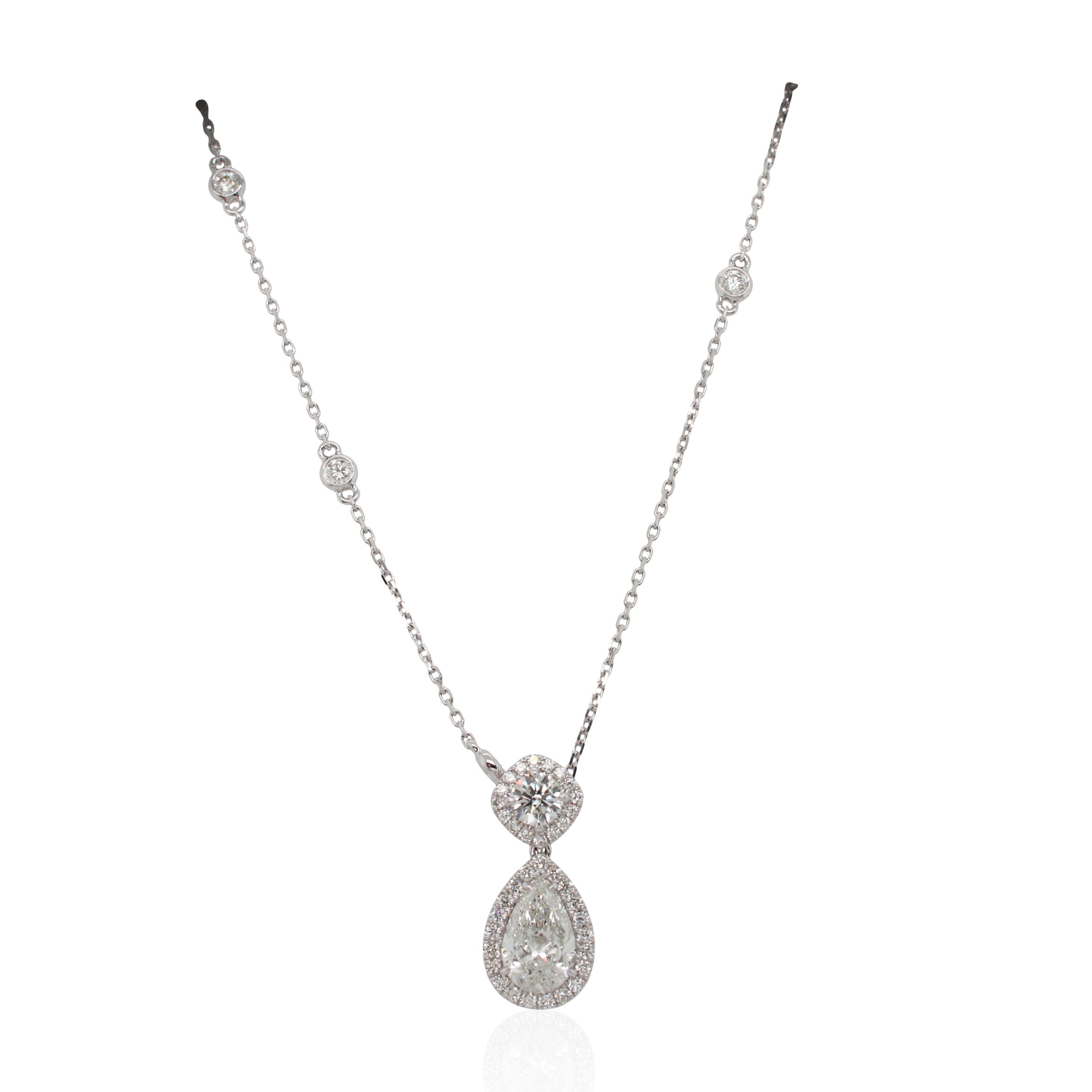 1.51ct Pear Shaped Diamond Drop Necklace