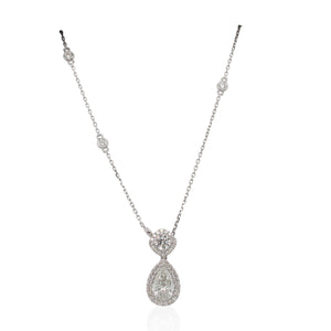 1.51ct Pear Shaped Diamond Drop Necklace