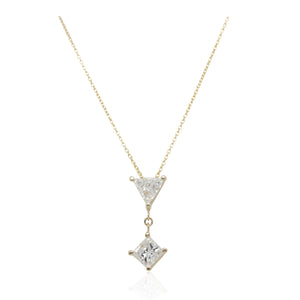 0.47ct Princess Cut and Trillion Cut Diamond Pendant